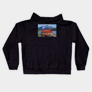 Jasper National Park Maligne Lake Boat House Albert Canada Kids Hoodie